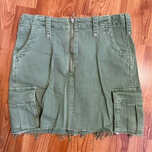 Olive Green Cargo Skirt
